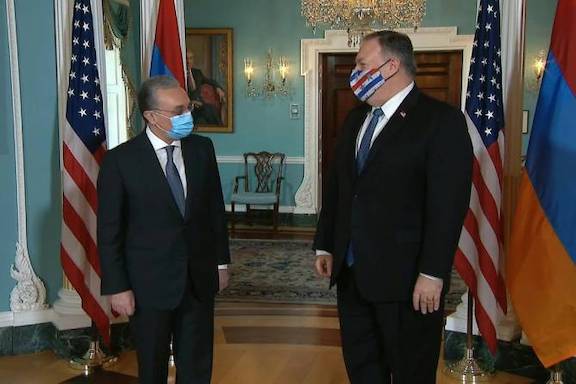 Foreign Minister Zohrab Mnatsakanyan meets with Secretary of State Mike Pompeo in Washington on Oct. 23
