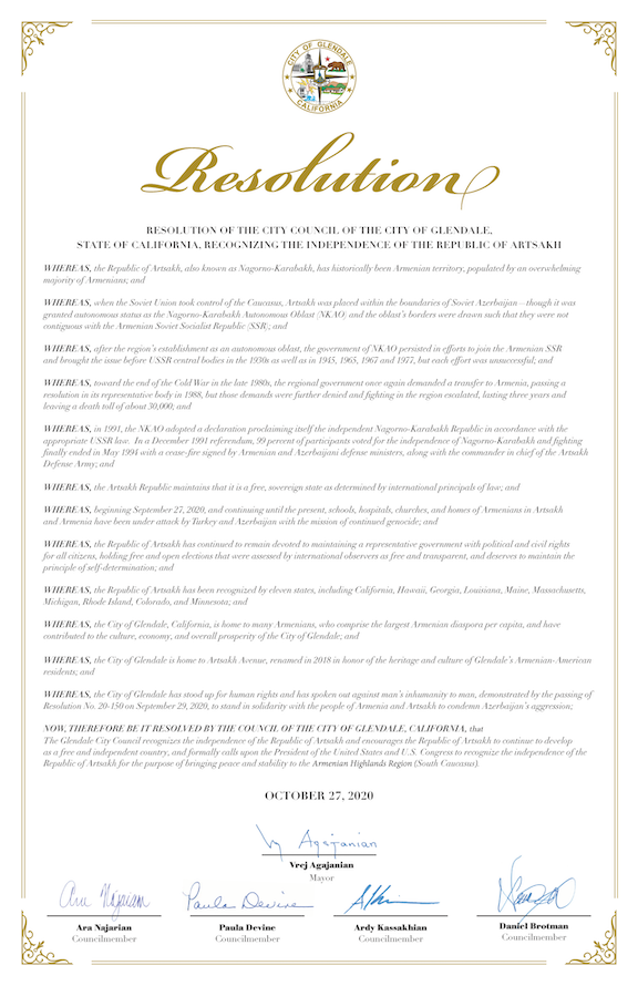 Glendale City Council resolution