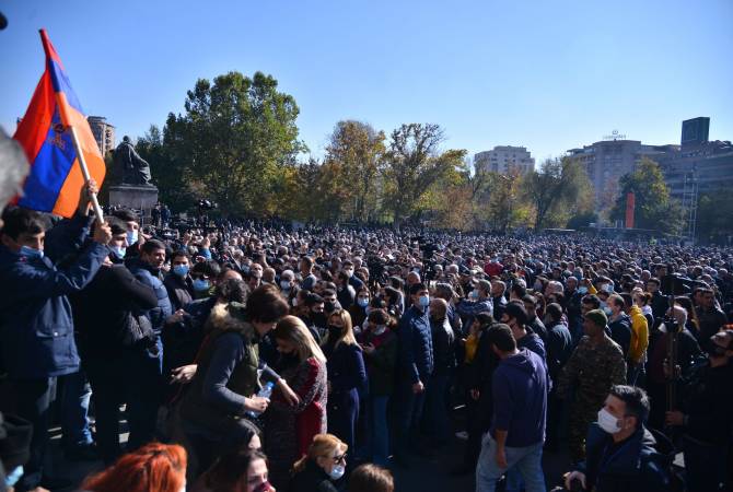 Opposition protest at Yerevan's Liberty Square on Nov. 11