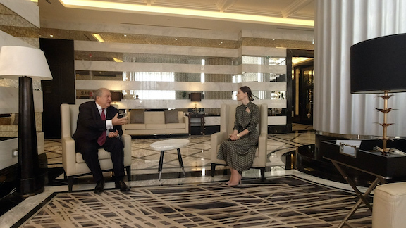 President Armen Sarkissian during an interview with Armenia's Public Television