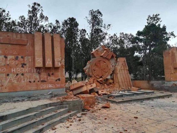 Azerbaijan's destruction of Armenian monuments after taking over Artsakh territory