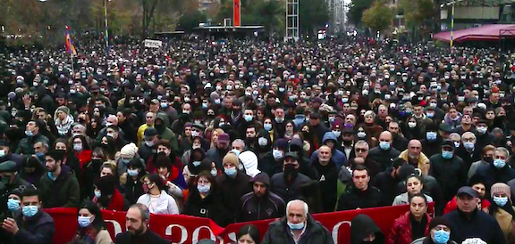 Thousands gather in Yerevan Liberty Square demanding Prime Minister Nikol Pashinyan's resignation on Dec. 5
