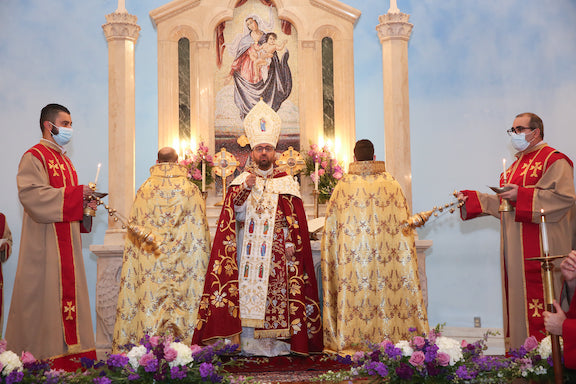 Western Prelate Bishop Torkom Donoyan during his inaugural Mass and sermon on Jan 5.